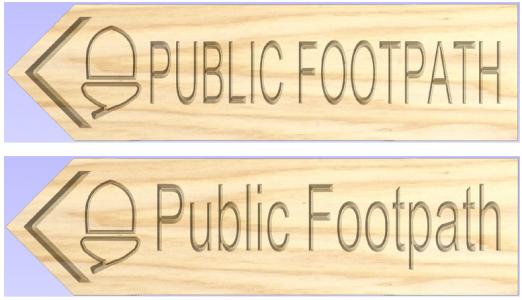 UK Footpath arrow with Acorn